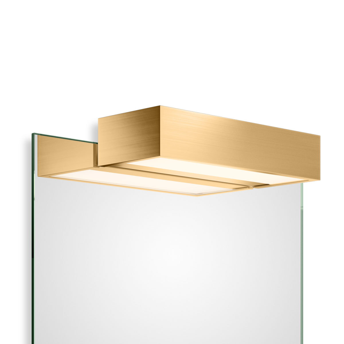 Decor Walther Box 1-25 N LED Spiegel Aufsteckleuchte Bad, Gold matt, B: 25 cm, Warmweiß 3000K – technische Details & Abmessungen