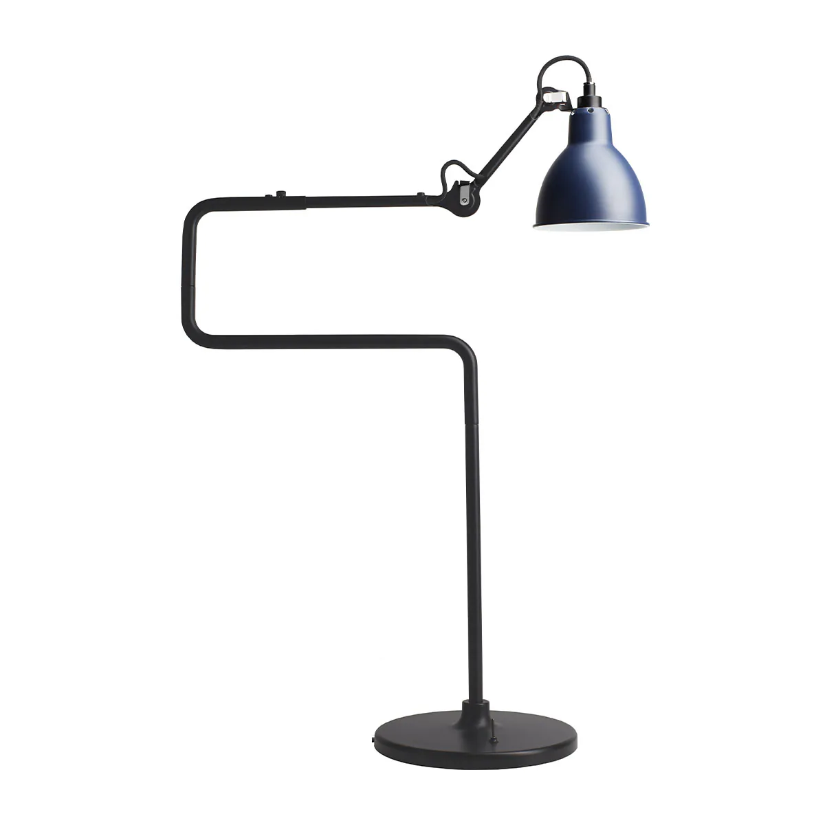 Lampe Gras N° 317 Tischleuchte, H: 65 cm Schwarz, Schirm Blau Konisch in Schwarz Blau – moderne Designerlampe von DCW Editions passt perfekt auf den Beistelltisch Lampe Gras N° 317 Tischleuchte, H: 65 cm Schwarz, Schirm Blau Rund in Schwarz Blau – stilvolles Design aus dem Hause DCW Editions für den Nachttisch