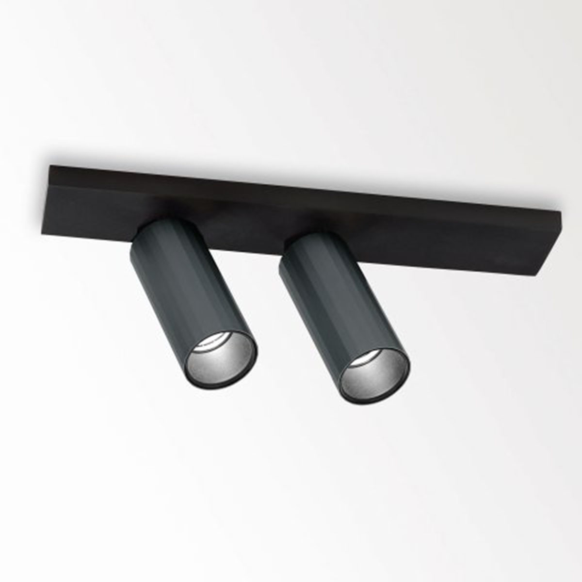 DeltaLight HEDRA ON 2 93033 DIM1 Aufbaustrahler, L: 34,4 cm, B: 7 cm Schwarz Bronze & Schwarz, Warmweiß 3000K Modern neutral – moderne für Küche schwenkbar & drehbar