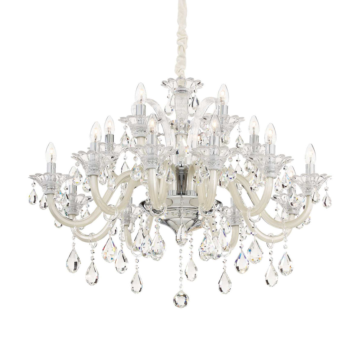 Colossal SP15 Kristallglas Kronleuchter 15-flammig, Elfenbein, Ø: 95 cm