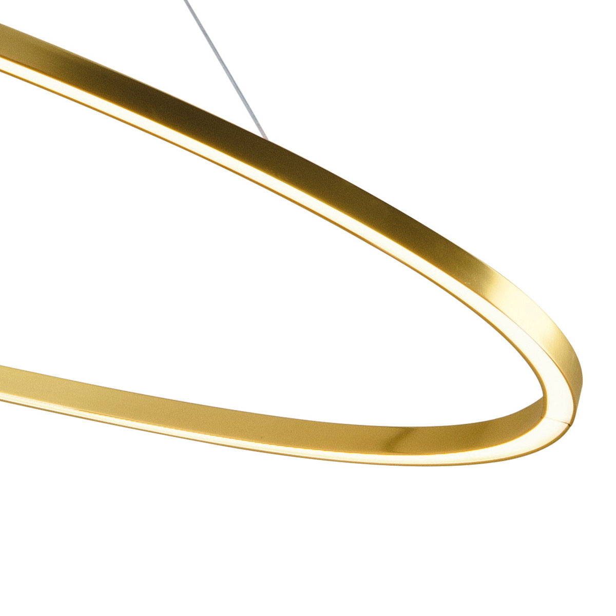 Ellisse Double Pendelleuchte, L: 135 cm, Gold poliert eloxiert, Extra-Warmweiß 2700K