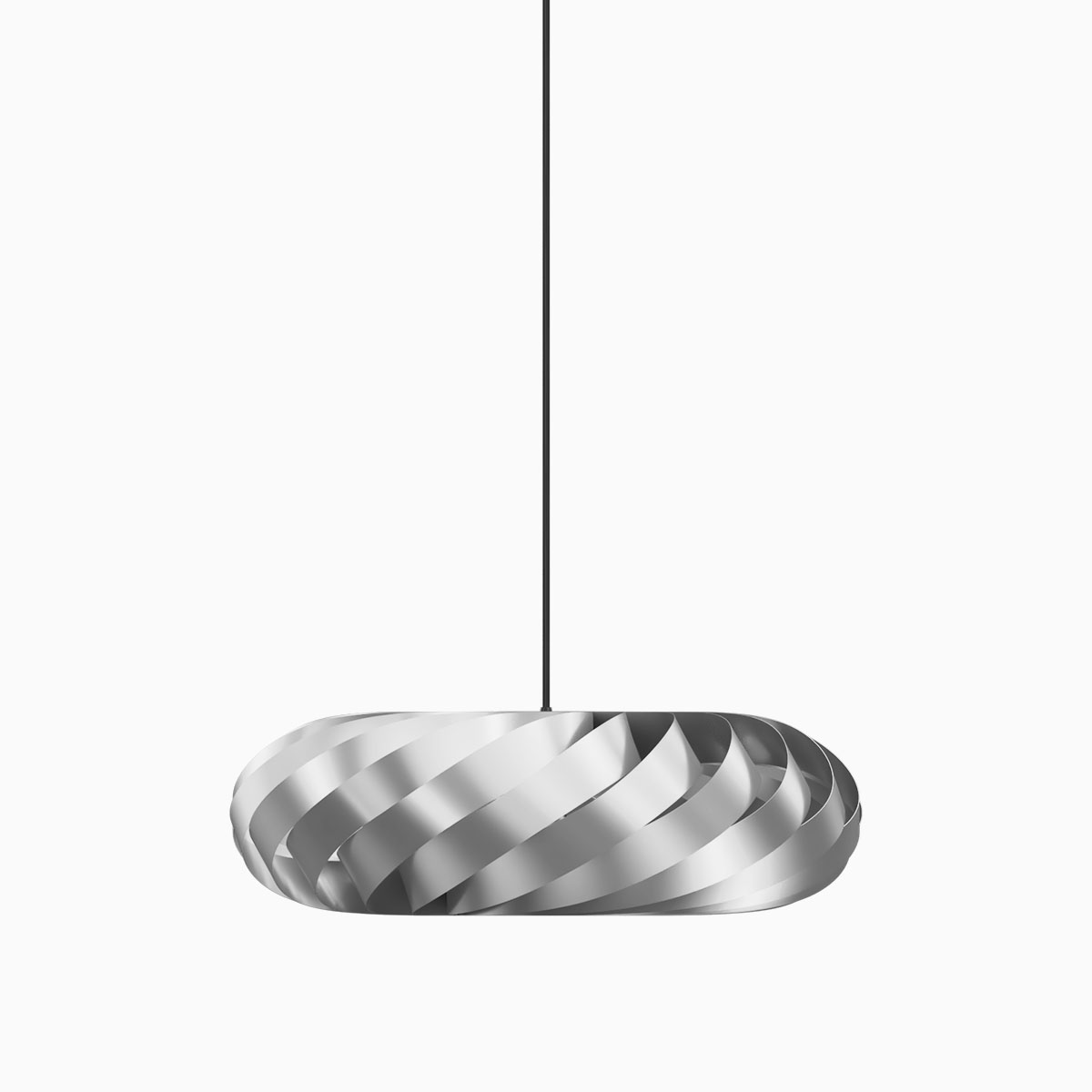 TR5 Pendelleuchte, Silber Aluminium gebürstet, Ø: 60 cm, H: 20 cm