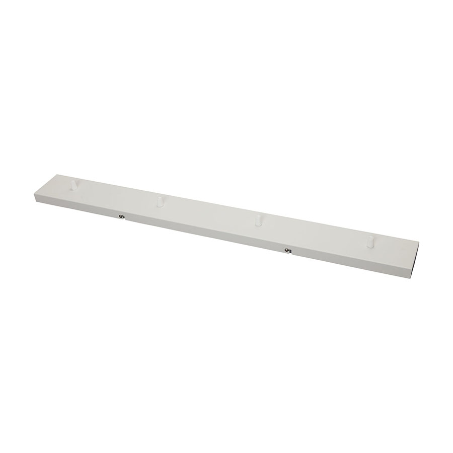 Lampen Baldachin Metall 4-fach rechteckig 90 x 9,5 x 2,5 cm, Weiß