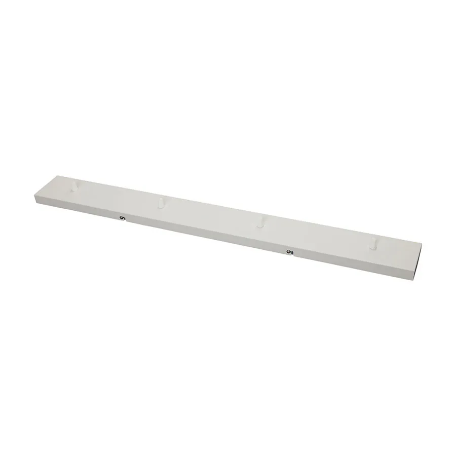 Lampen Baldachin Metall 4-fach rechteckig 90 x 9,5 x 2,5 cm, Weiß