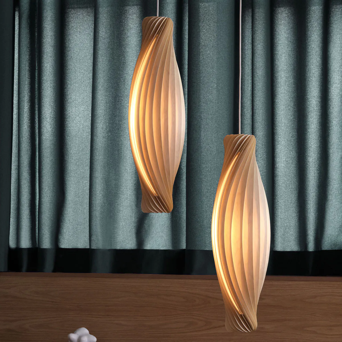 No111 Pendelleuchte, Birke Natur, Ø: 18 cm, H: 43 cm No111 Pendelleuchte, Birke Natur, Ø: 20 cm, H: 72 cm