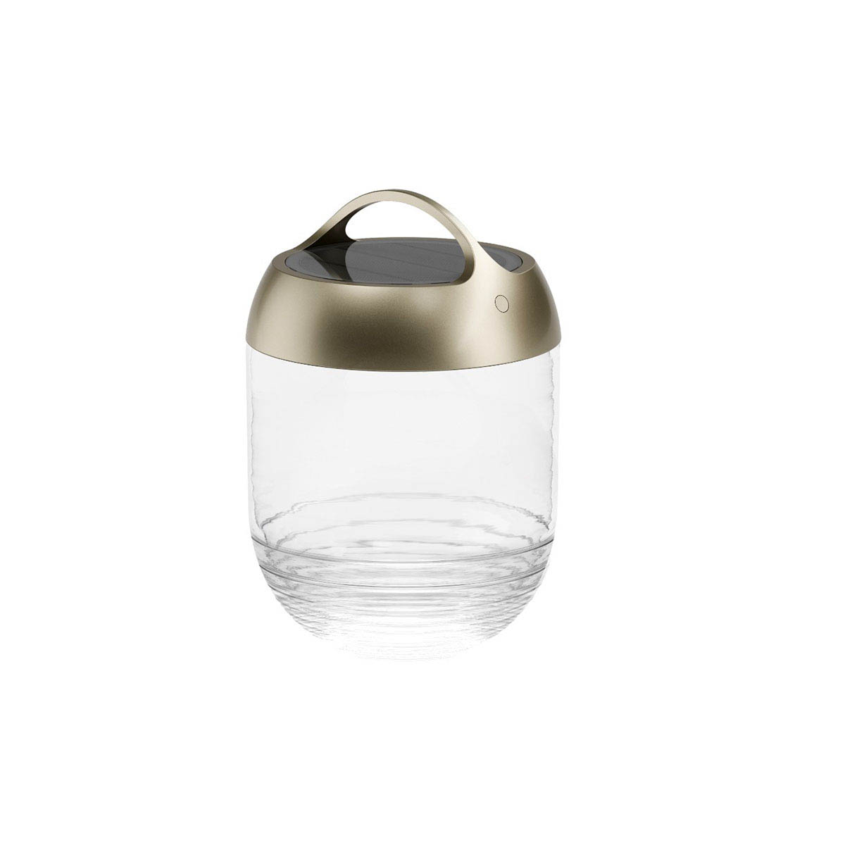 aqu Solar-Akku Tischleuchte, True gold, H: 35,1 cm Mittelgroße runde mobile Akku Lampe für außen aus Glas und Metall in der Farbe Gold