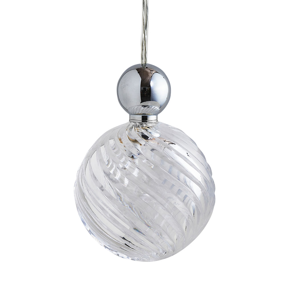 Ebb & Flow Uva Pendelleuchte Crystal L Ø 10 cm Uva Pendelleuchte Crystal L Ø 10 cm, Swirl, Silber, für Multi-Baldachin Swirl Pendelleuchten – Designleuchte, nachhaltige Beleuchtung für Schlafzimmer