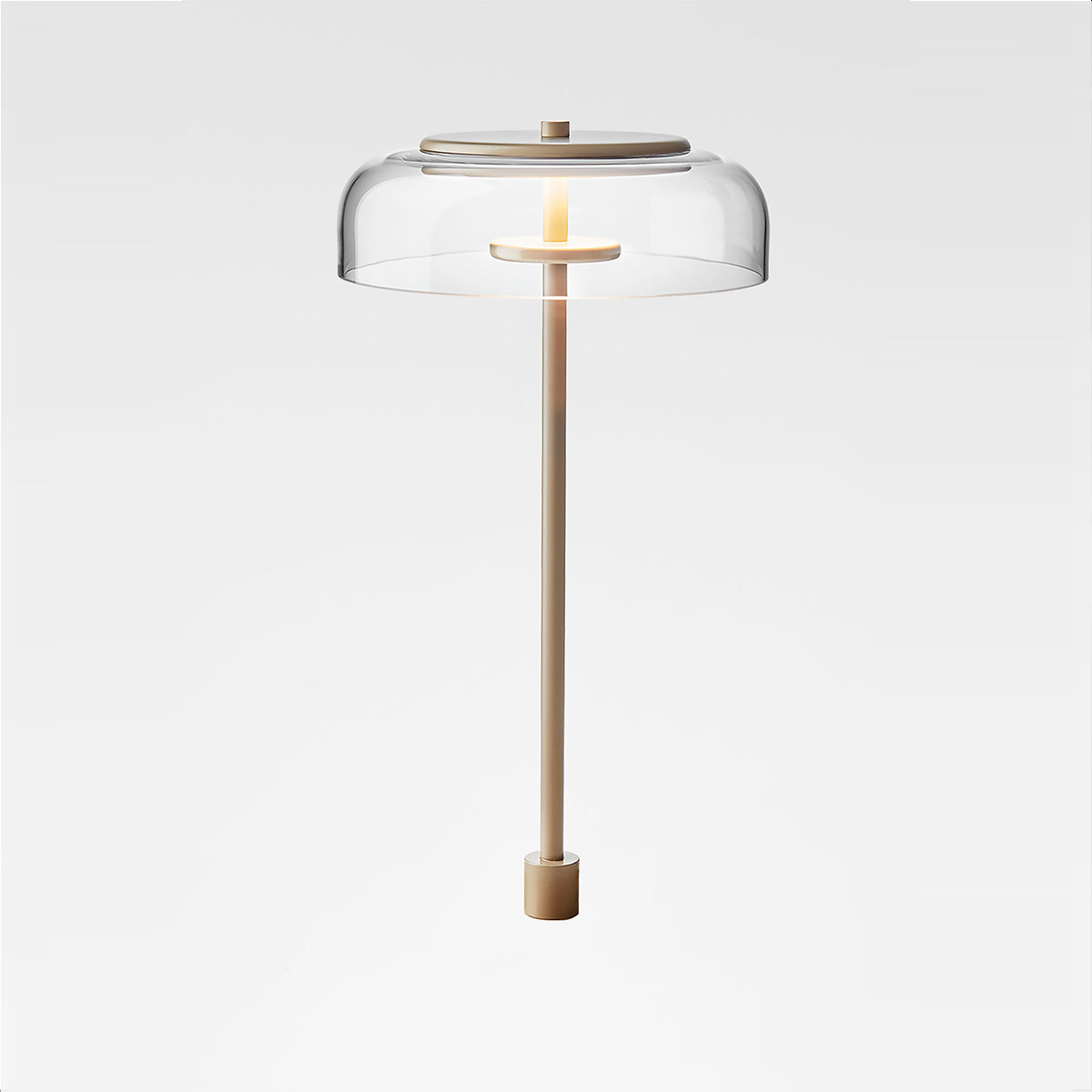 Blossi Tischleuchte integriert, Ø: 23 cm, H: 43 cm, Gold & Glas transparent Blossi Tischleuchte integriert, Ø: 23 cm, H: 43 cm, Gold & Glas transparent