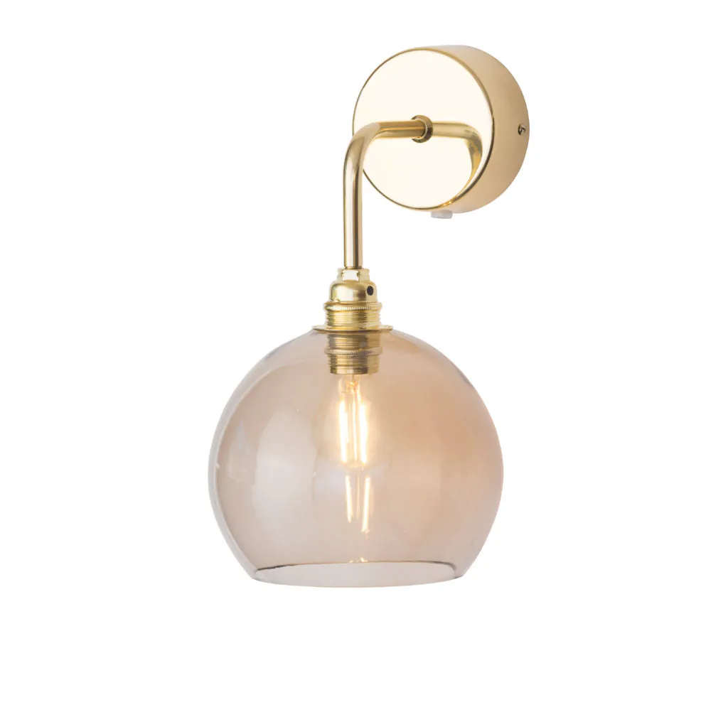 Rowan Wandleuchte S Ø 15,5 cm, Chestnut Brown, Gold