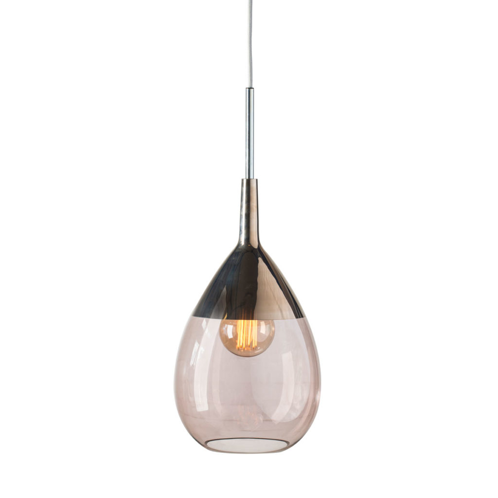 Lute Pendelleuchte L Ø 22 cm, Obsidian, Platinum