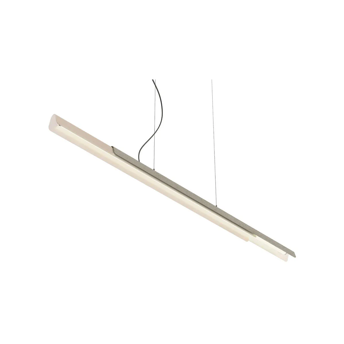 Dala Linear Pendelleuchte, L: 150 cm, Beige & Beton, Warmweiß 3000K