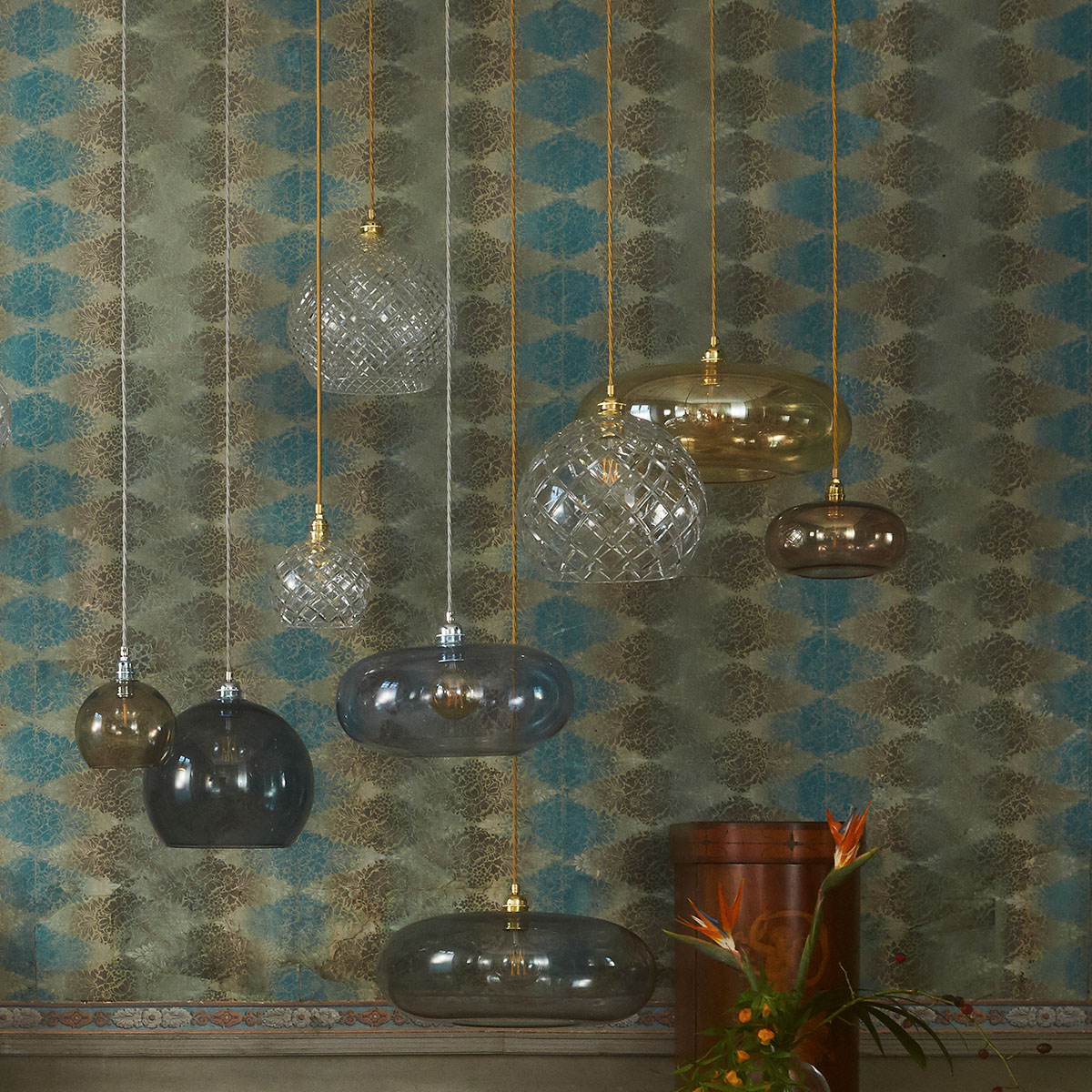 Horizon Pendelleuchte XL Ø 45 cm, Clear, Gold