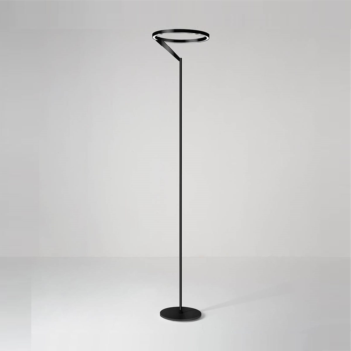 Meridiana Ring Stehleuchte mit Up-Down Licht, Schwarz