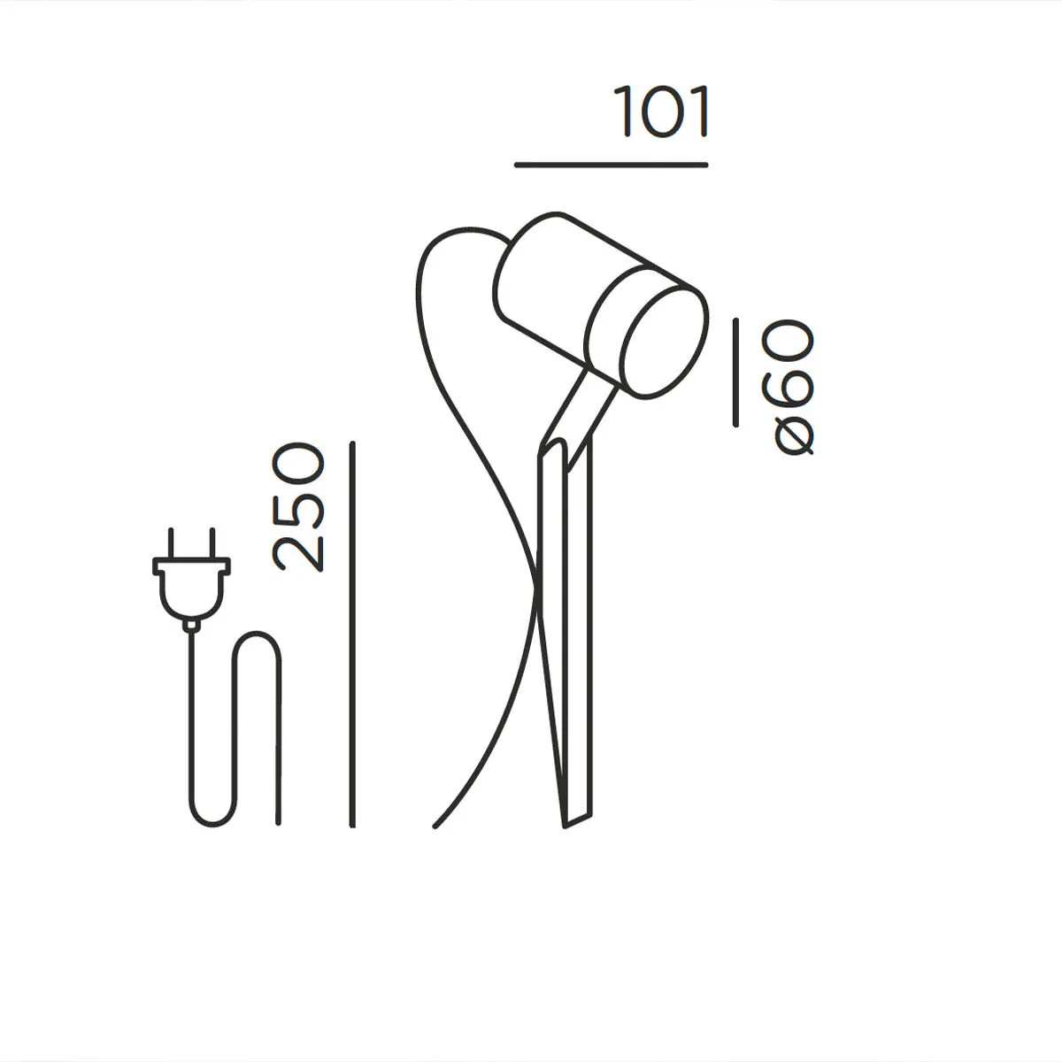 piek Erdspießleuchte, Schuko Stecker, Anthrazit, H: 25 cm