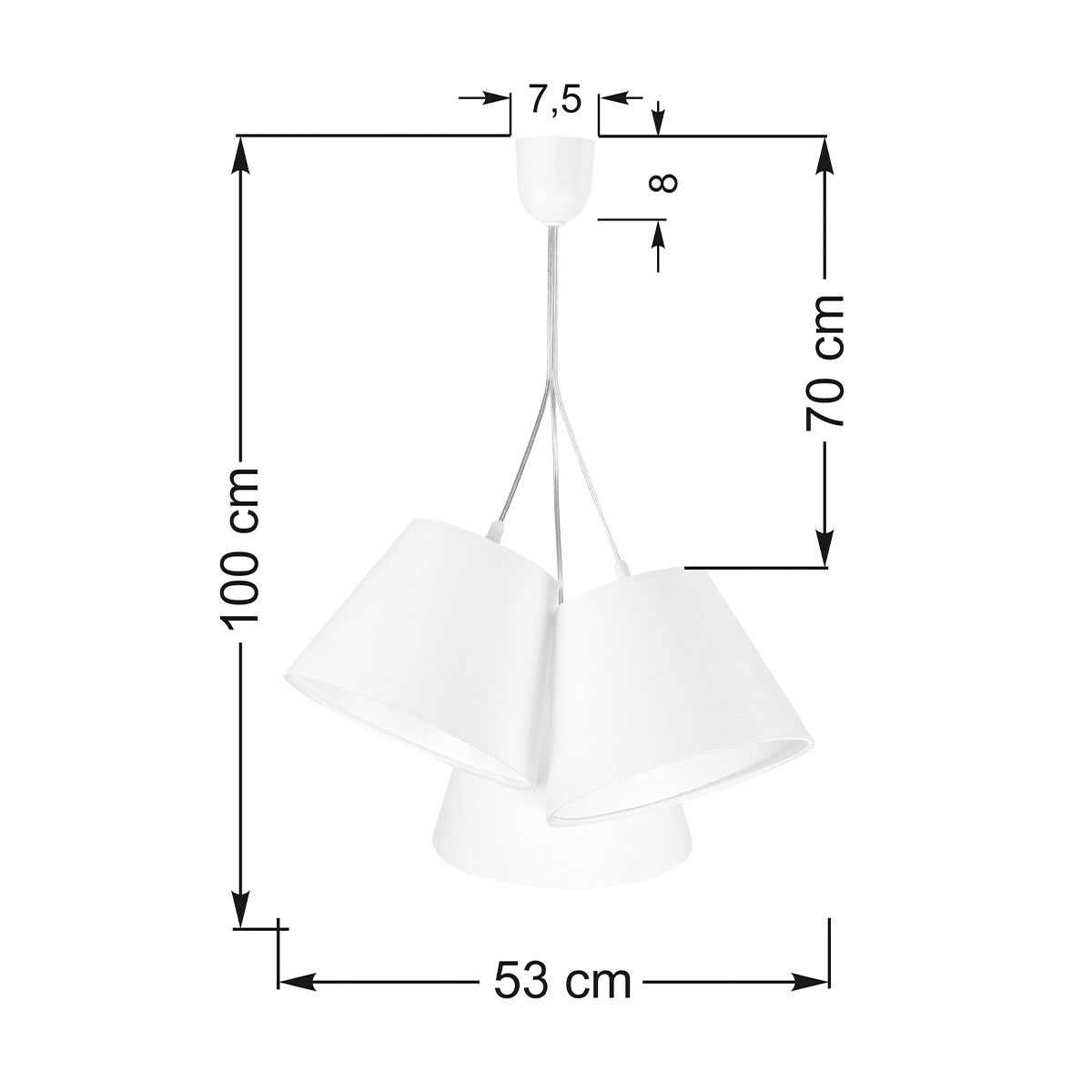 Kinderzimmer Hängeleuchte Pünktchenmuster, Ø: 53 cm, Grün, Weiß