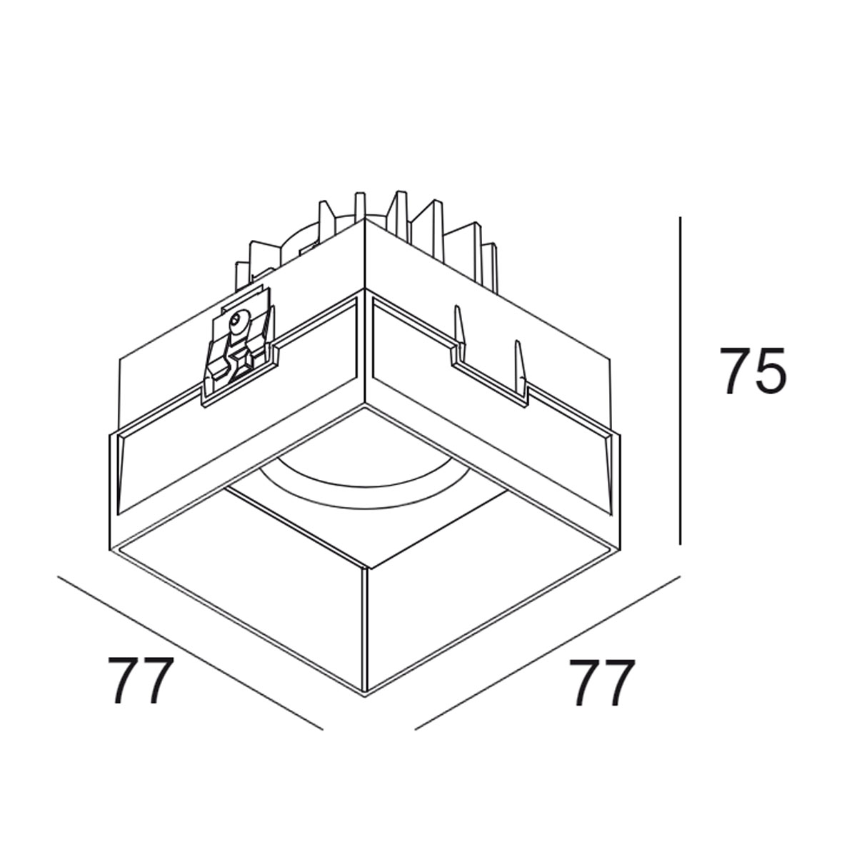 CARREE TRIMLESS OK LED 92733 Einbaustrahler, B: 7,7 cm, L: 7,7 cm, Schwarz, Extra-Warmweiß 2700K CARREE TRIMLESS OK LED 93033 Einbaustrahler, B: 7,7 cm, L: 7,7 cm, Weiß, Warmweiß 3000K