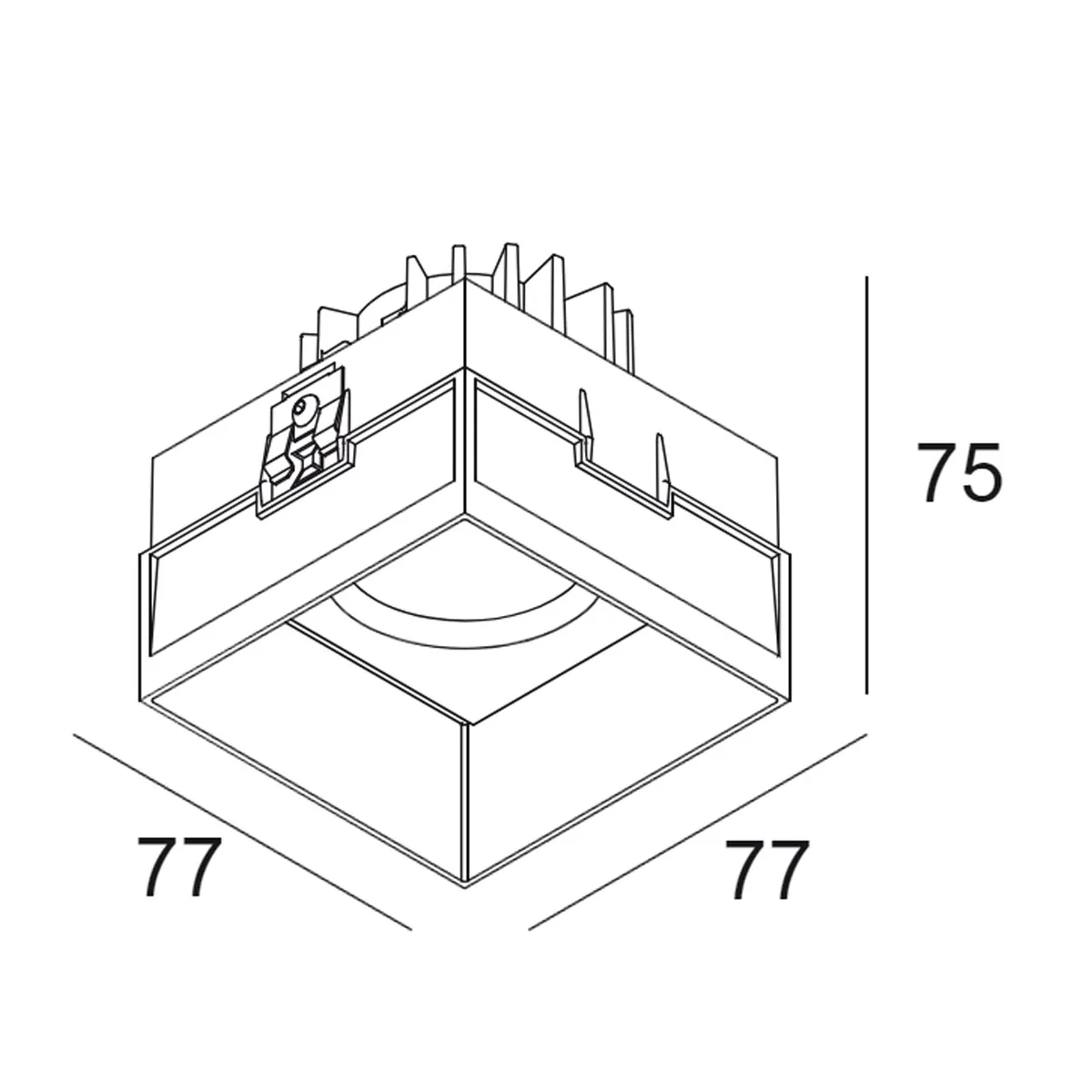CARREE TRIMLESS OK LED 93033 Einbaustrahler, B: 7,7 cm, L: 7,7 cm, Weiß, Warmweiß 3000K