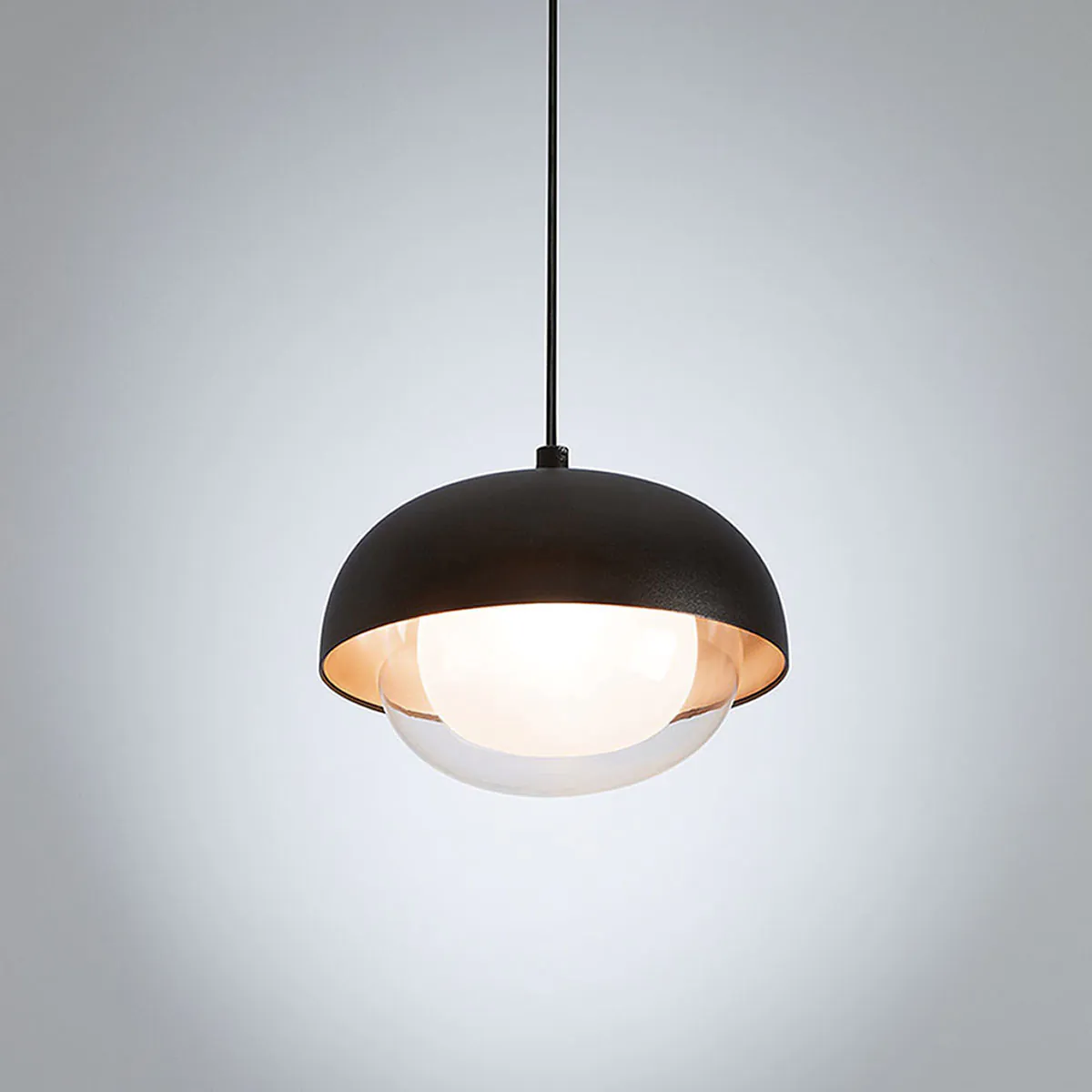 Muse 554.22 Pendelleuchte Ø: 20 cm, Schwarz & Kupfer