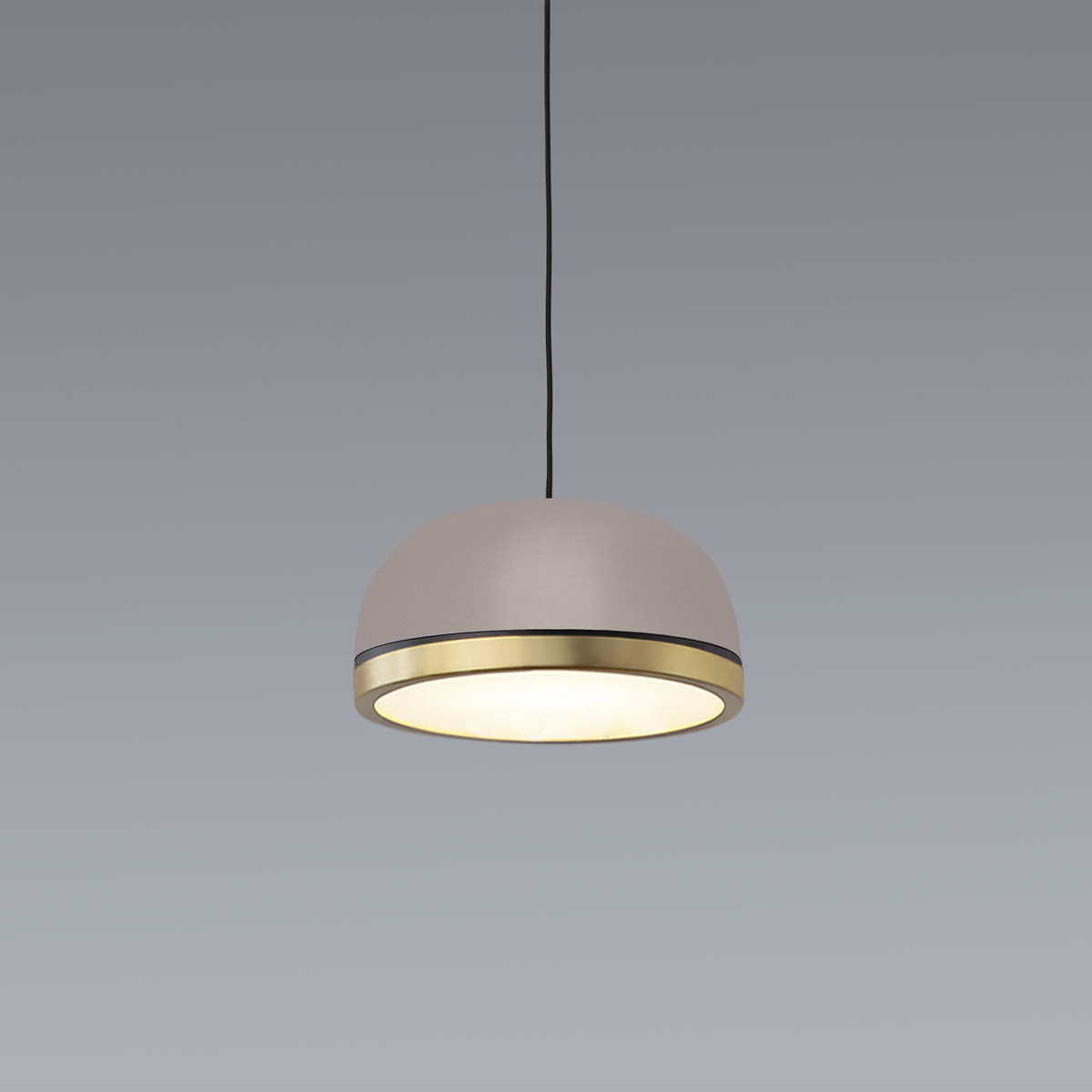 TOOY_Molly_556.21-22-23-5 TOOY Molly 556.22 Pendelleuchte Ø: 20 cm, Sandgrau, Messing – diffuses, blendfreies Licht