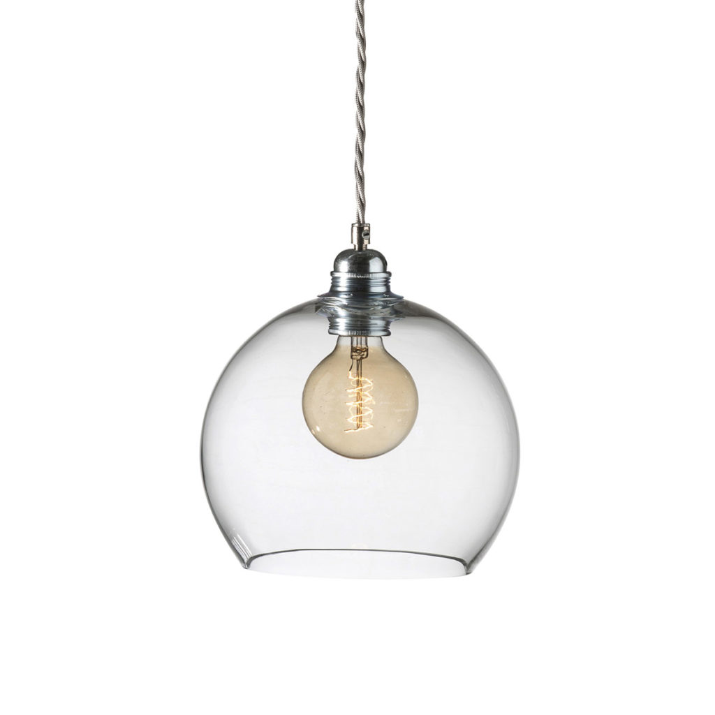 Ebb & Flow Rowan Pendelleuchte M Ø 22 cm Rowan Pendelleuchte M Ø 22 cm, Clear, Silber Clear Pendelleuchten – Designleuchte, stromsparend für Flur
