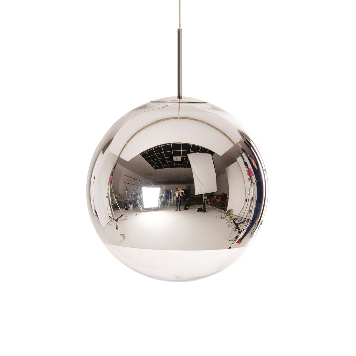Tom Dixon Mirror Ball Pendelleuchte, Silber, Ø: 50 cm, Retrofit