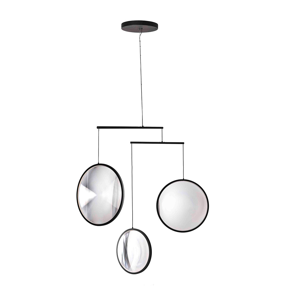 DCW Editions Focus x3 Pendelleuchte, H: 103 cm Schwarz 3-flammig Modern – exklusive Pendelleuchte für Küche