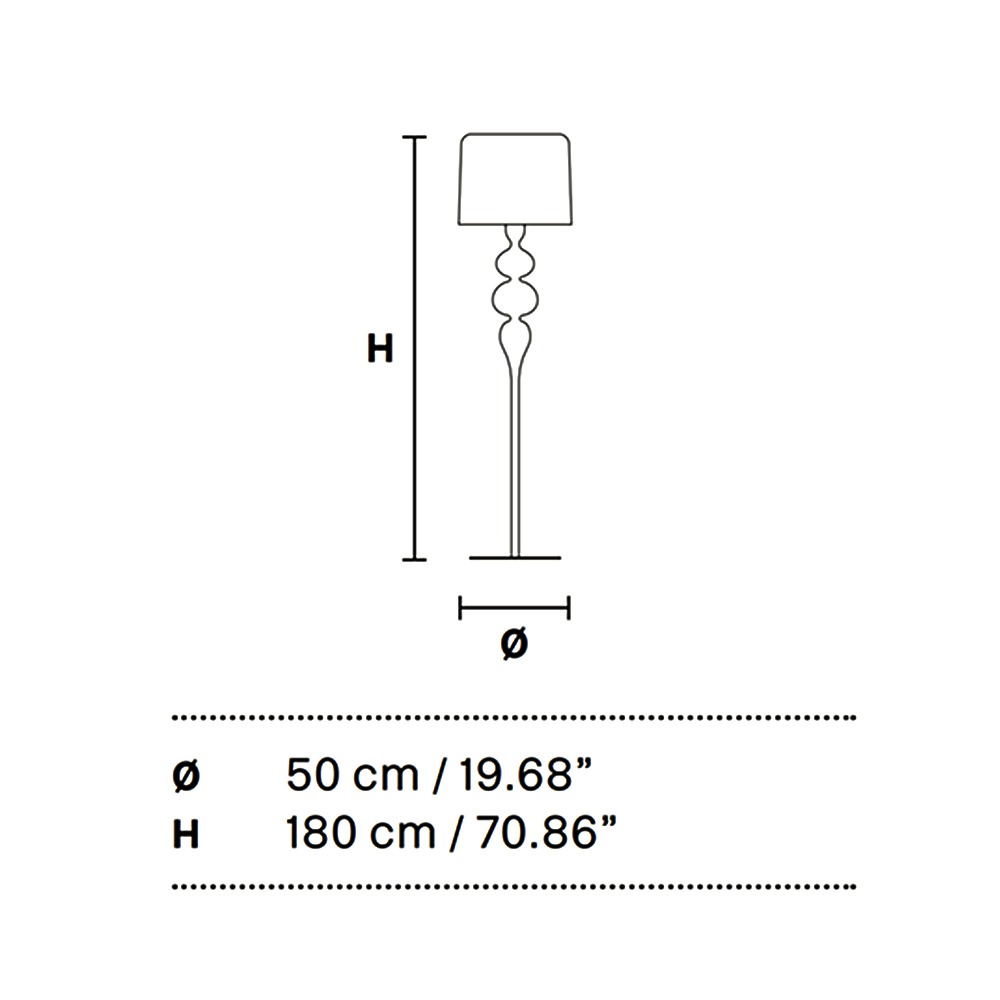 Eva STL3+1 Stehleuchte, H: 180 cm, Weiß matt Eva STL3+1 Stehleuchte, H: 180 cm, Blattsilber