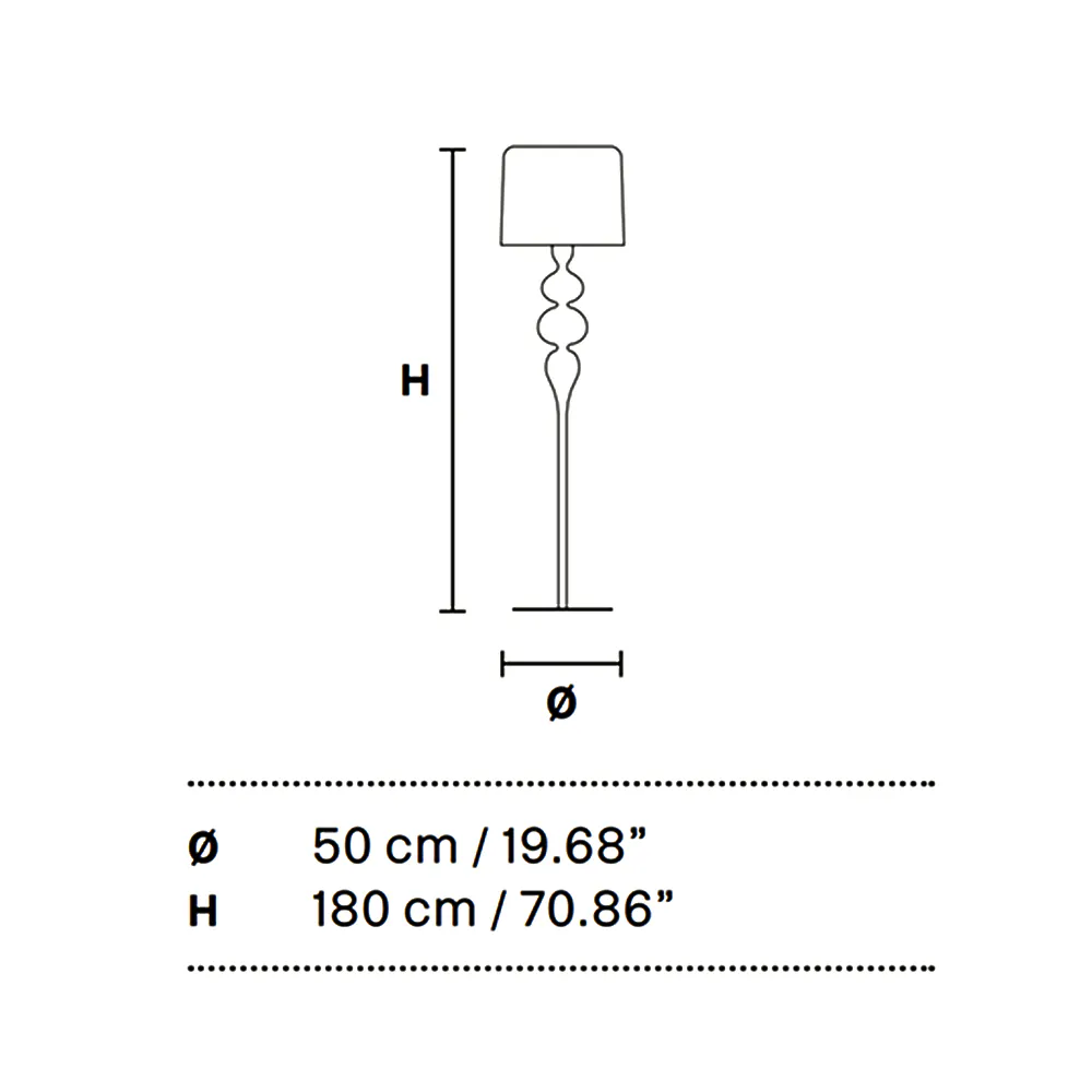 Eva STL3+1 Stehleuchte, H: 180 cm, Blattsilber