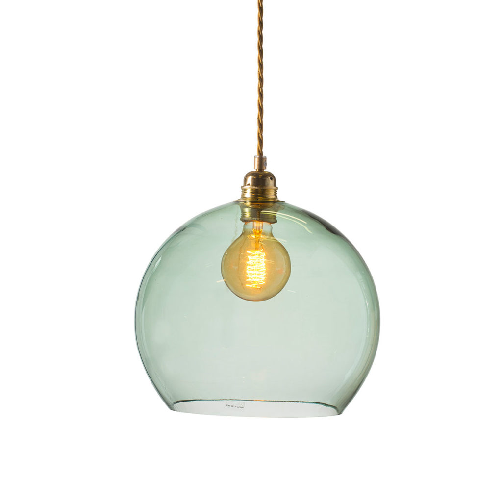 Rowan Pendelleuchte L Ø 28 cm, Forest Green, Gold