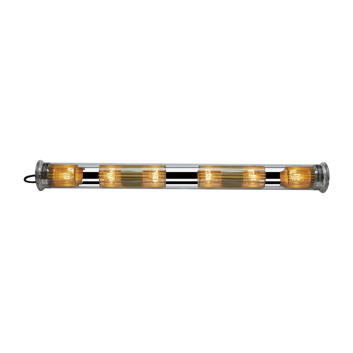 In The Tube Pendant Horizontal 120-1300 Pendelleuchte, Silber & Gold, L: 132 cm in Silber Gold – zeitlose Designerlampe aus dem Hause DCW Editions ideal über einer Kochinsel