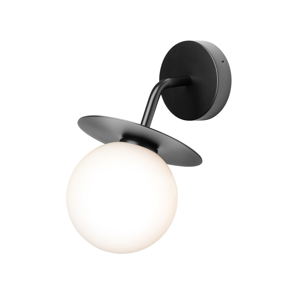 Liila Wall Outdoor Wandleuchte, B: 16 cm, H: 26 cm, Schwarz, Opalglas