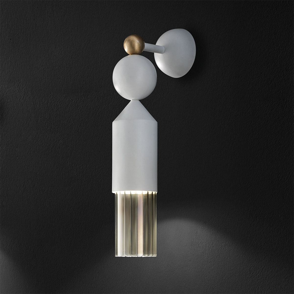 Nappe App N4 Wandleuchte, B: 7,5 cm, H: 40 cm, Mehrfarbig warm