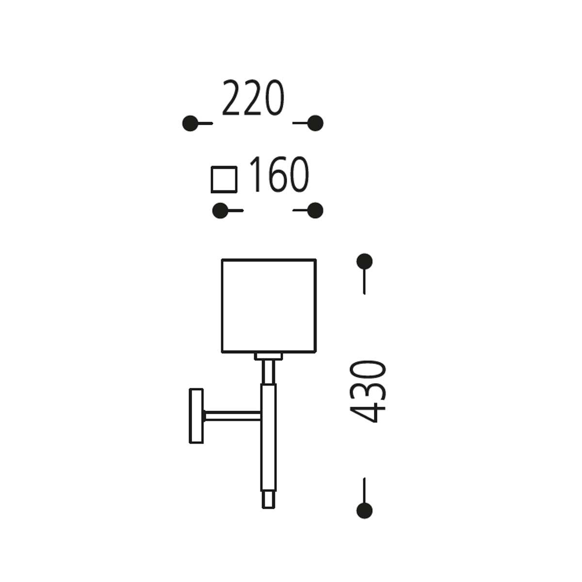 Wandleuchte Edelstahl gebürstet, Chintz naturweiß, H: 43 cm Wandleuchte Edelstahl gebürstet, Chintz naturweiß, H: 43 cm