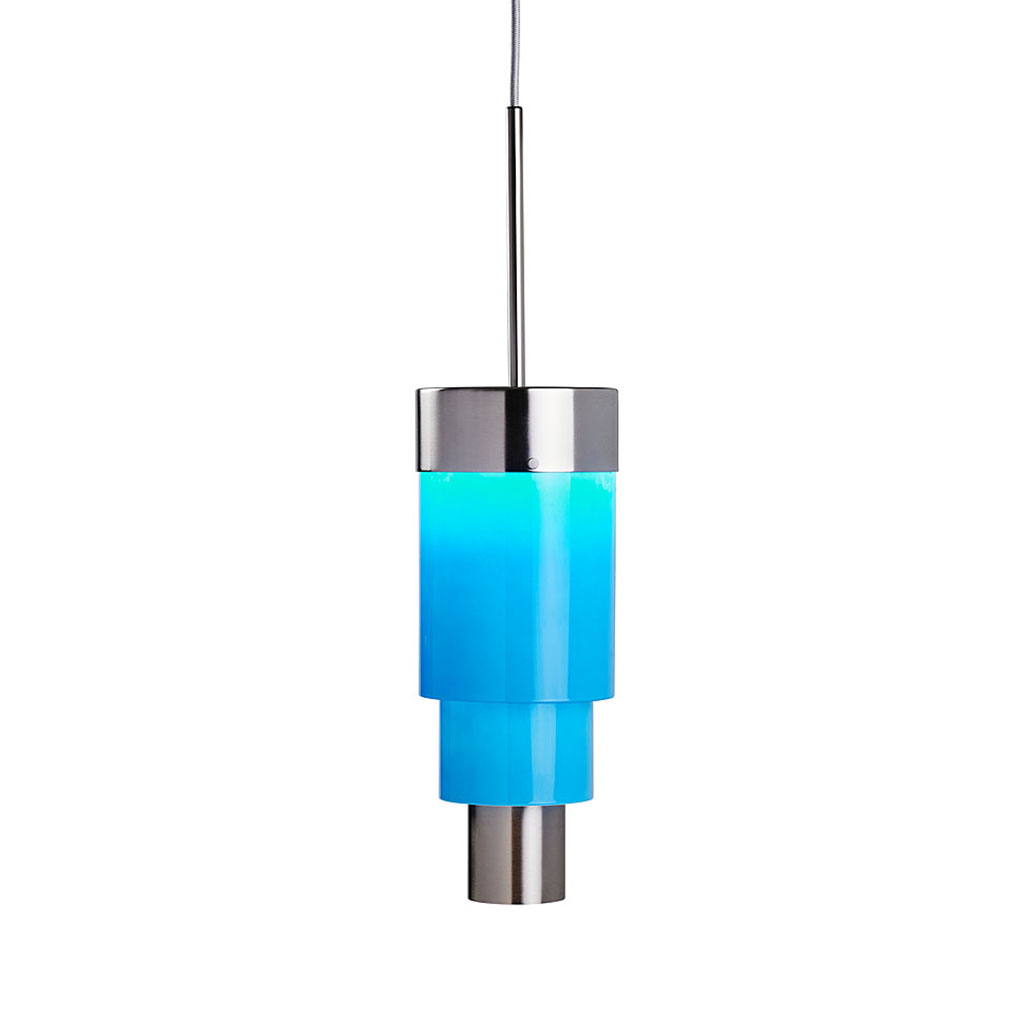 A-Spire Pendelleuchte L Ø 14 cm, Opal Blue, Silber