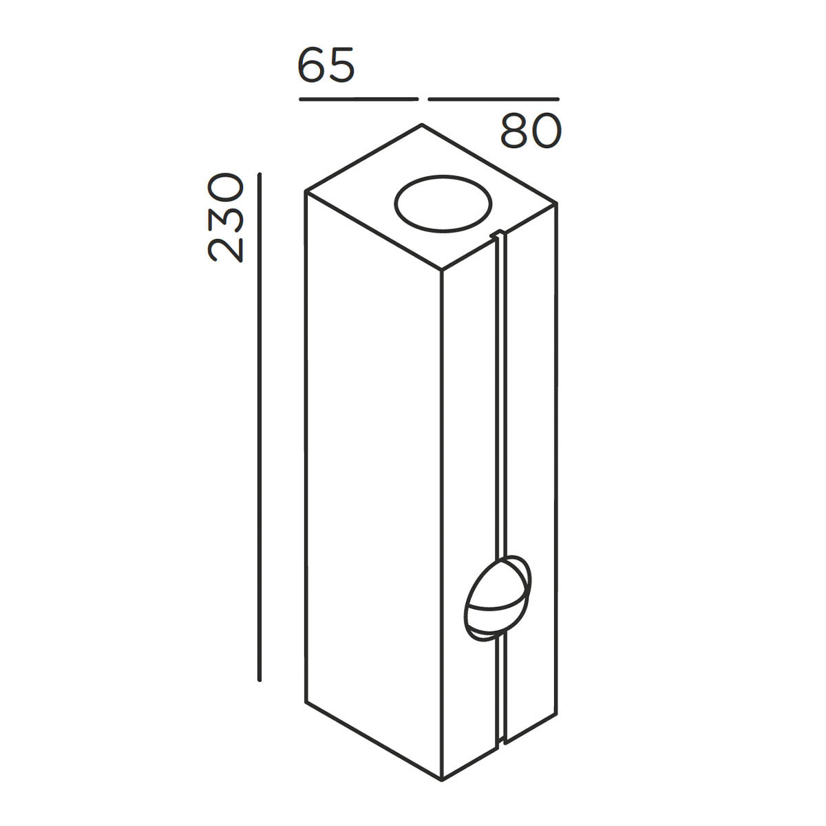 cut control Wandleuchte mit Bewegungsmelder, H: 23 cm, B: 6,5 cm, Anthrazit cut control Wandleuchte mit Bewegungsmelder, H: 23 cm, B: 6,5 cm, Deep Black