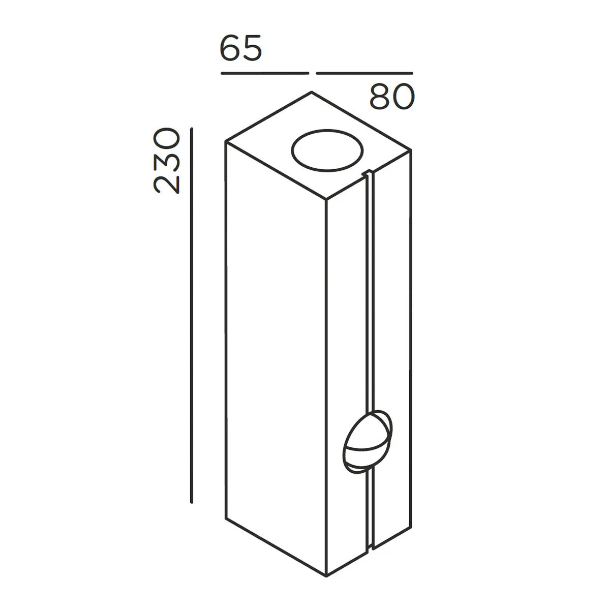 cut control Wandleuchte mit Bewegungsmelder, H: 23 cm, B: 6,5 cm, Deep Black