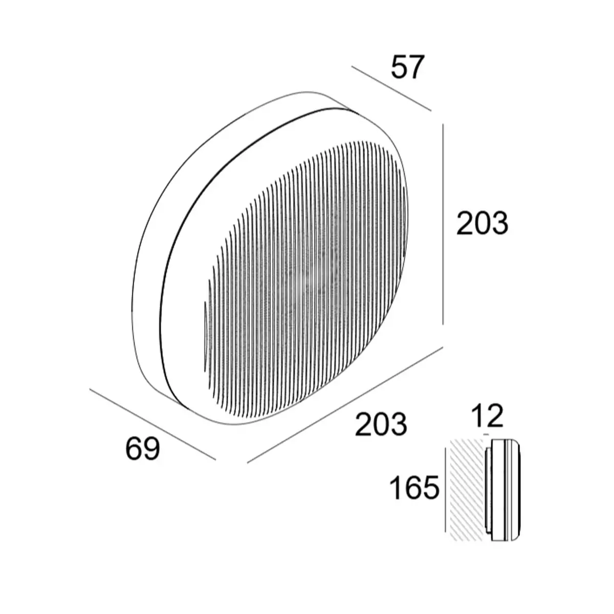 Delta Light Nebbia 20 Wandleuchte, Ø: 20,3 cm, Flemish Bronze, Warmweiß 3000K, DALI dimmbar