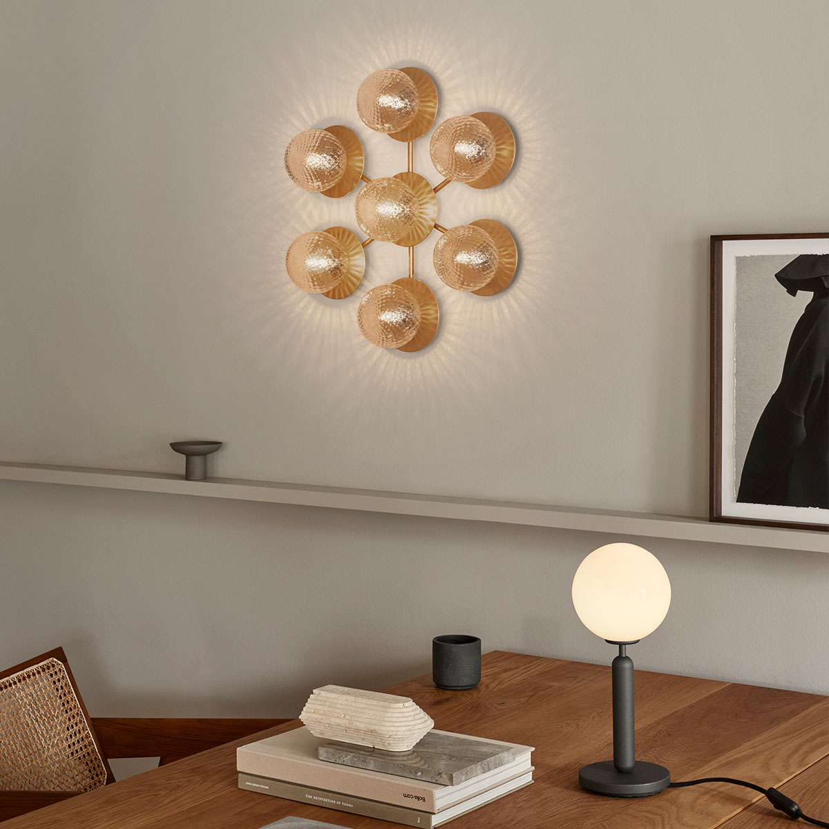 Liila Star Wand- und Deckenleuchte, B: 48,5 cm, H: 54 cm, Gold Liila Star Wand- und Deckenleuchte, B: 48,5 cm, H: 54 cm, Opalglas