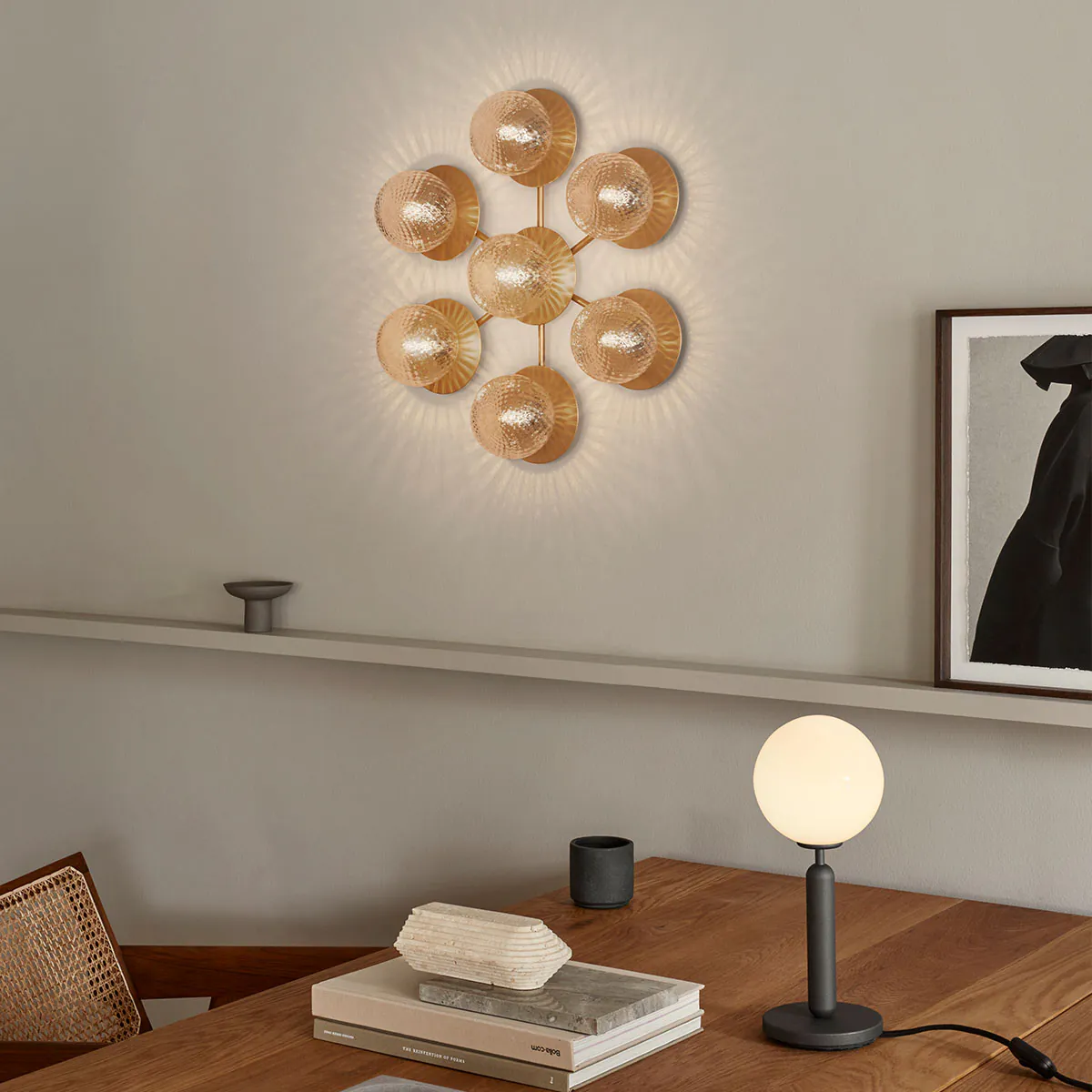 Liila Star Wand- und Deckenleuchte, B: 48,5 cm, H: 54 cm, Opalglas