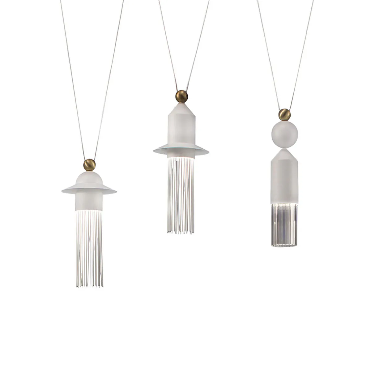 Nappe C3 Pendelleuchte, 3-flammig, Weiß matt