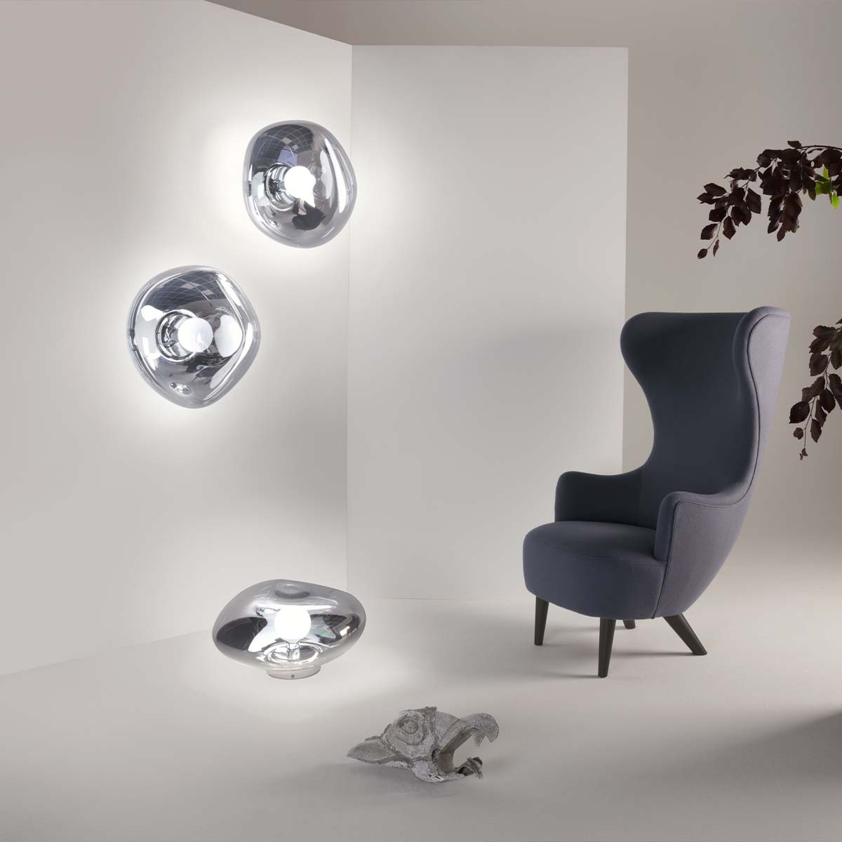 Tom Dixon Melt Surface LED Wandleuchte, Bronze, B: 50 cm, H: 50 cm