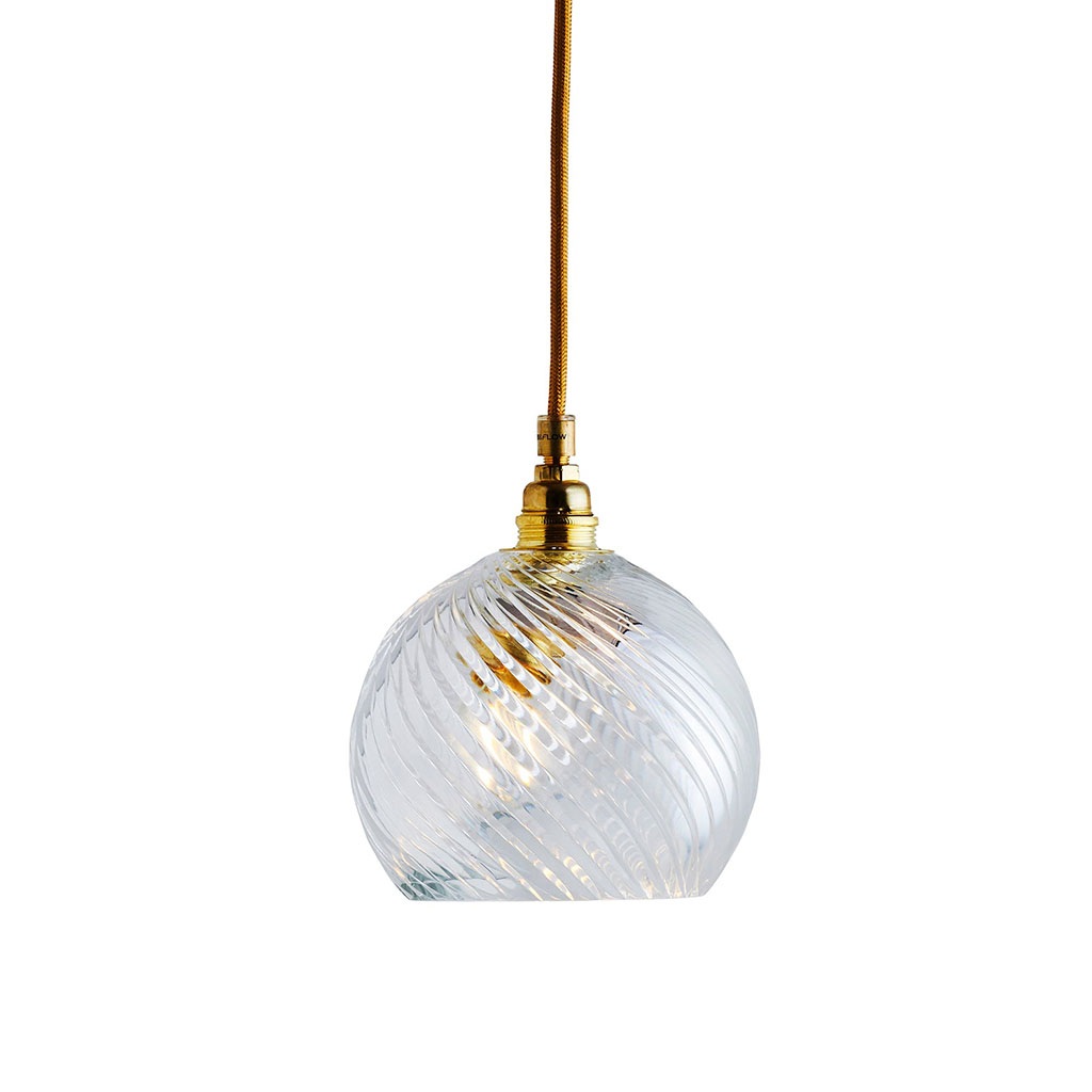 Rowan Pendelleuchte Crystal S Ø 15,5 cm, Gold, Swirl Rowan Pendelleuchte Crystal S Ø 15,5 cm, Gold, Swirl