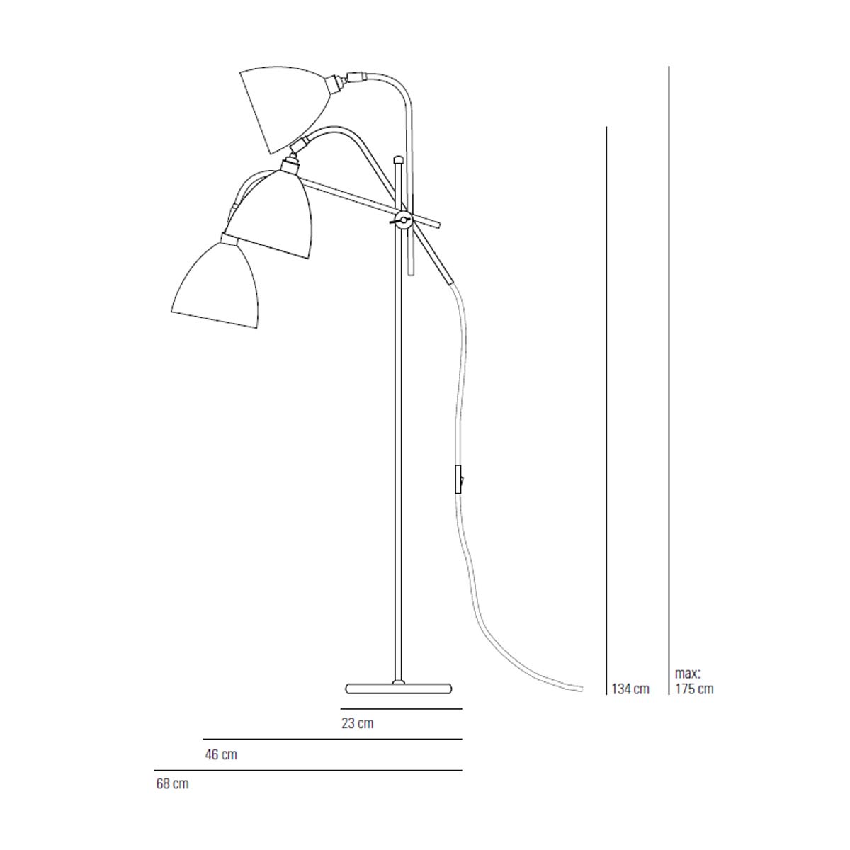 Task Stehleuchte, H: 134 - 175 cm, Weiß Task Stehleuchte, H: 134 - 175 cm, Blau