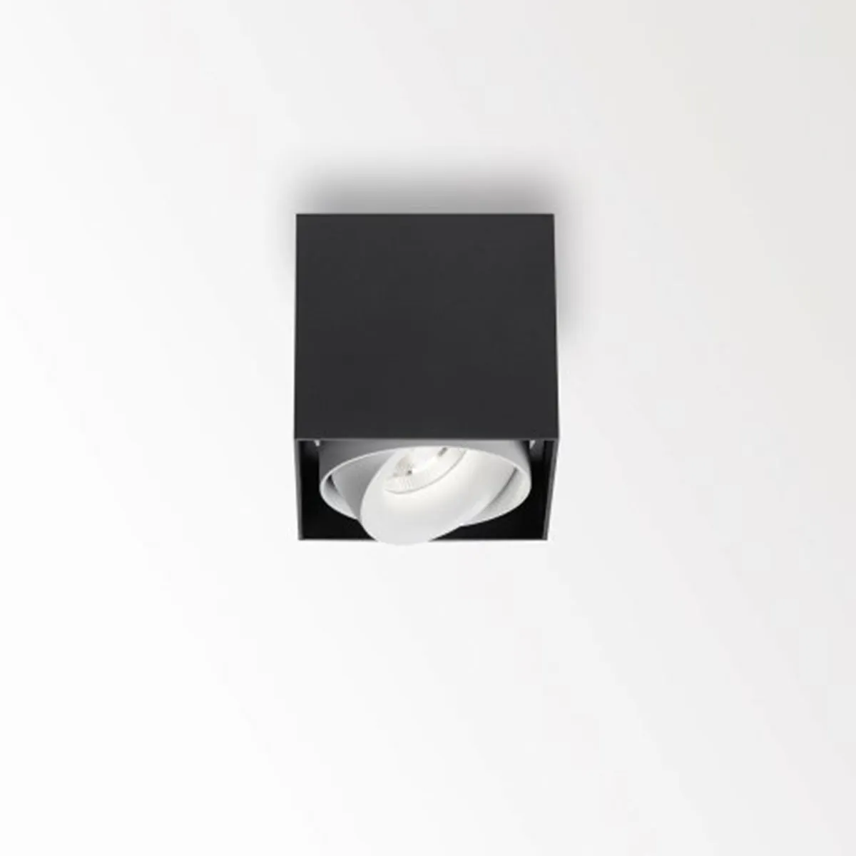 MINIGRID ON 150 SOFT 93045 DIM8 Aufbaustrahler, L: 10,5 cm, B: 10,5 cm, dim to warm 3000K – 1800K, Schwarz & Weiß