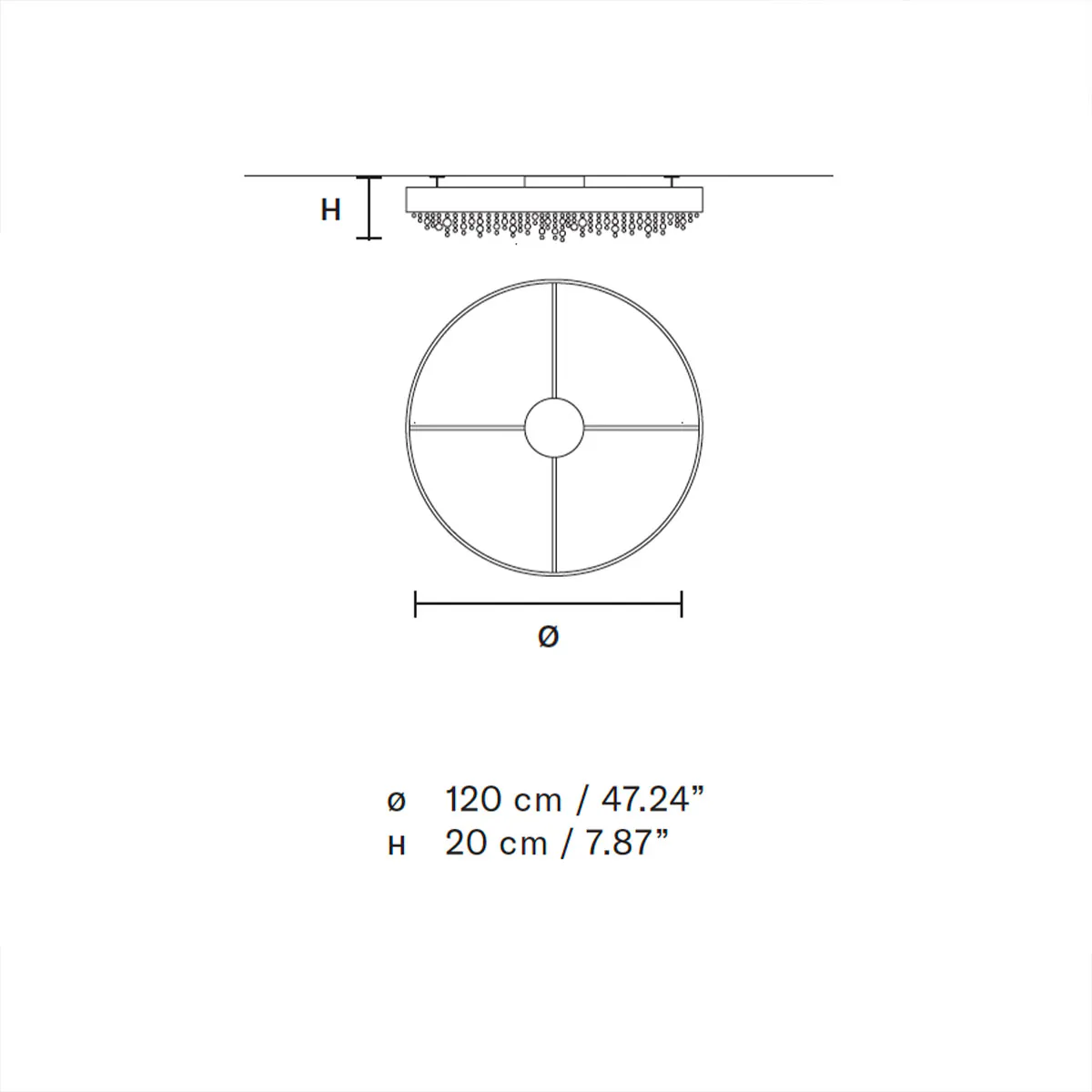 Olà PL12 120 Deckenleuchte, Weiß matt, Ø: 120 cm, LED-Modul