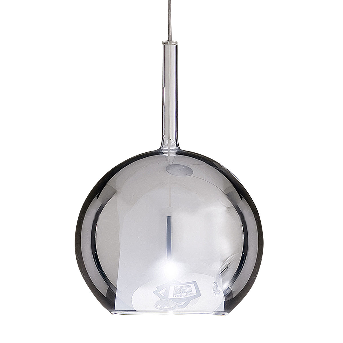 Glo 0811-23 Large Pendelleuchte Ø: 38 cm, Silber Glas