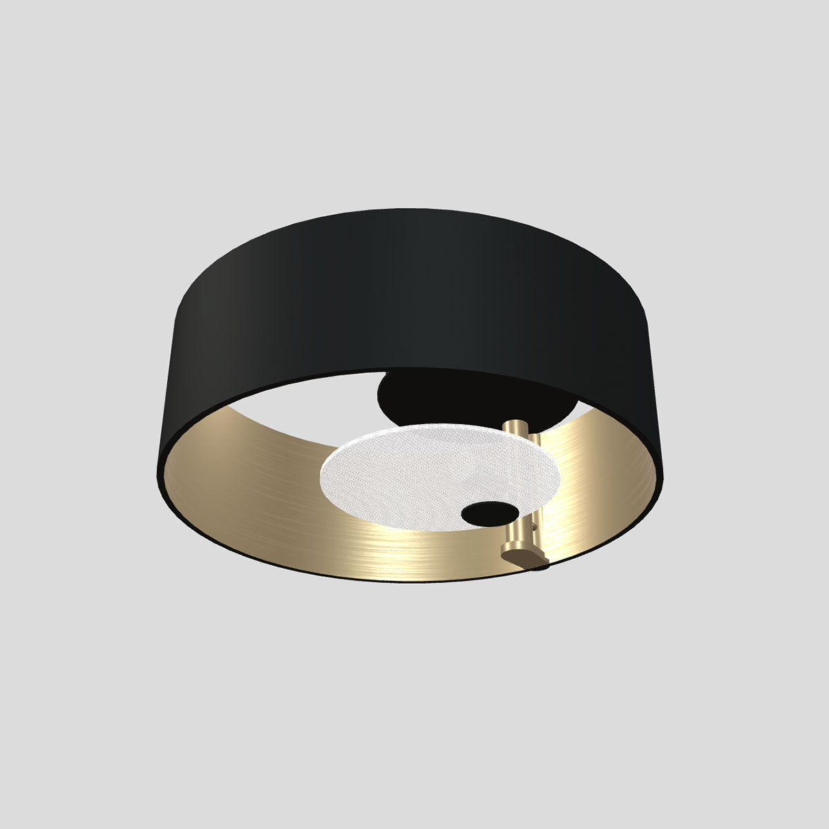Sound PL1 Deckenleuchte, Ø: 30 cm, Messing gebürstet & Schwarz matt, LED-Modul