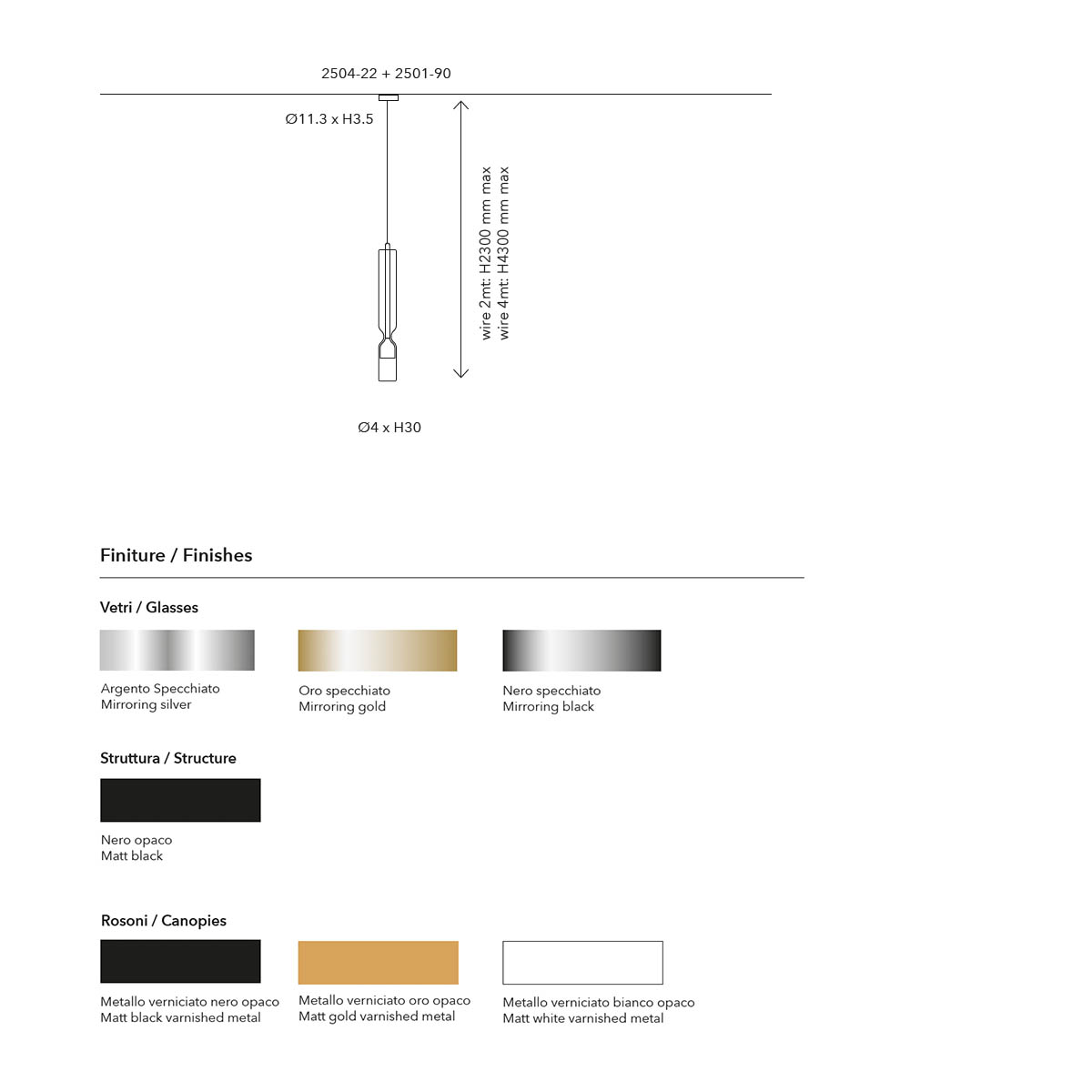 Misty Micro Pendelleuchte, Silber Glas, H: 30 cm, Gold, On-Off Misty Micro Pendelleuchte, Schwarz Glas, H: 30 cm, Schwarz, Phasenabschnitt