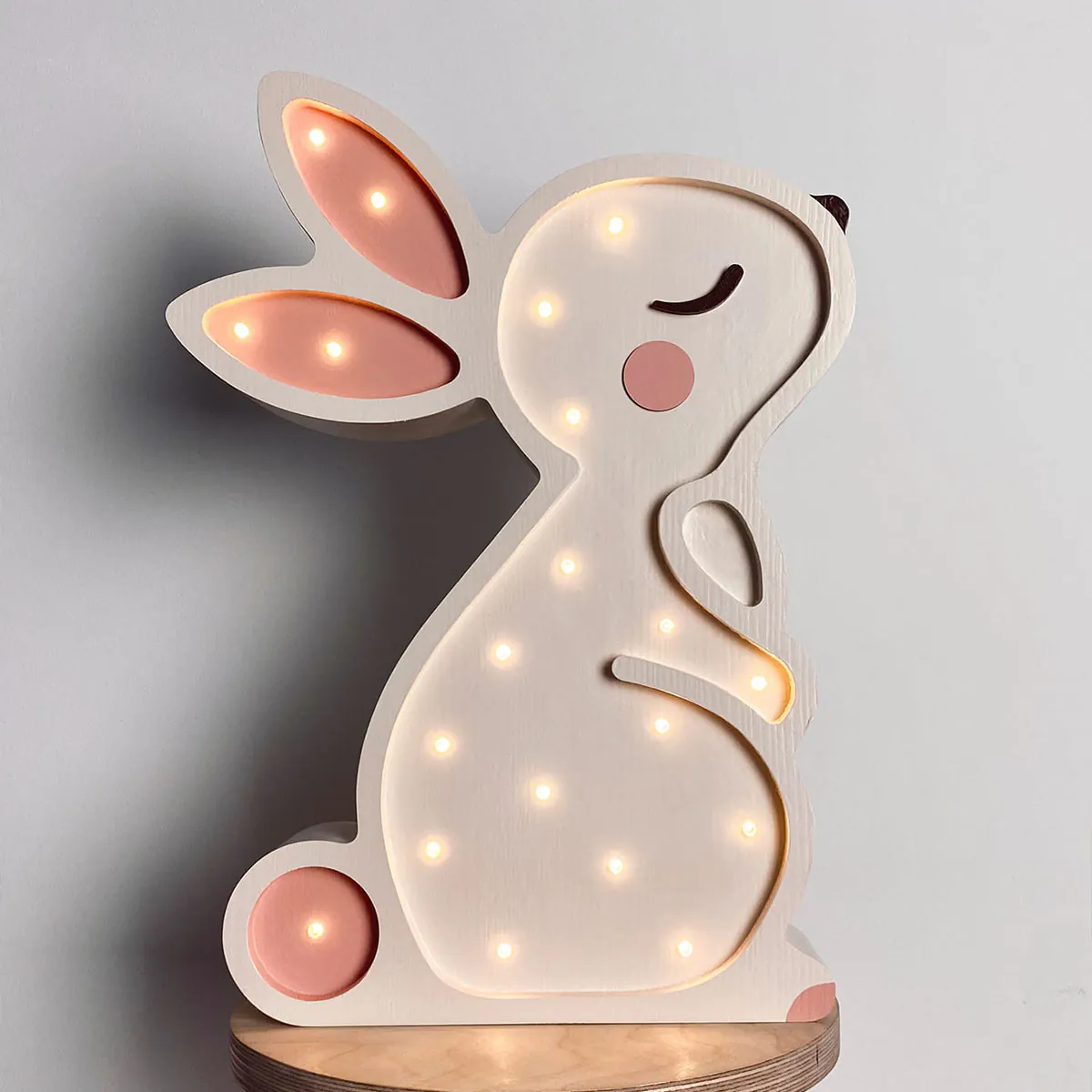 Kinder Nachtlicht Hase, Holz, weiß, handgemacht