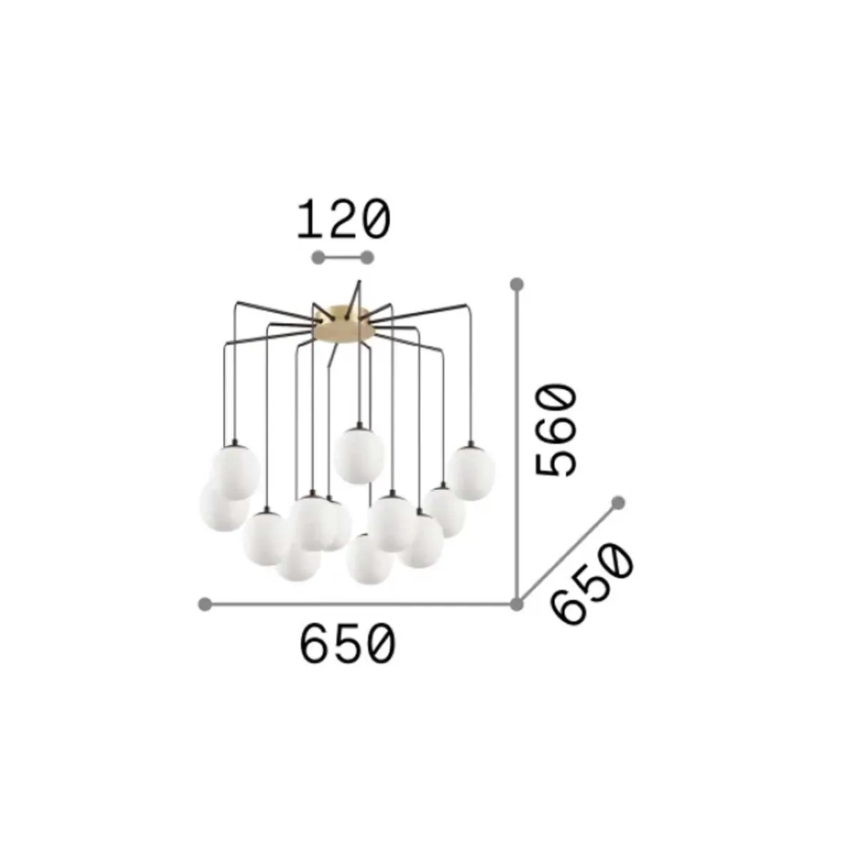 Rhapsody SP12 Pendelleuchte, L: 65 cm, B: 65 cm, 12-flammig